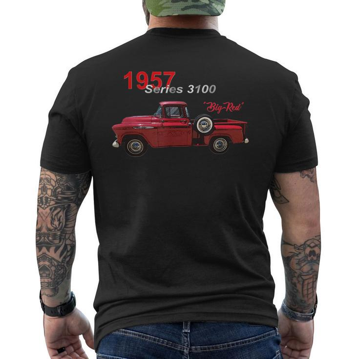 Classic Cars Vintage Trucks Red Pick Up Truck Series 3100 Mens Back Print T-shirt