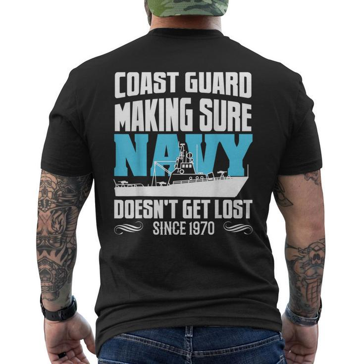 Coast Guard Making Sure Navy Doesnt Get Lost Mens Back Print T-shirt