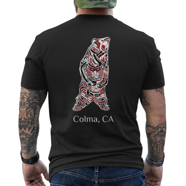 Colma Ca Native American Brown Grizzly Bear Men's T-shirt Back Print