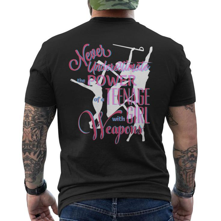 Color Guard  Never Underestimate Nage Girl W Weapons Mens Back Print T-shirt