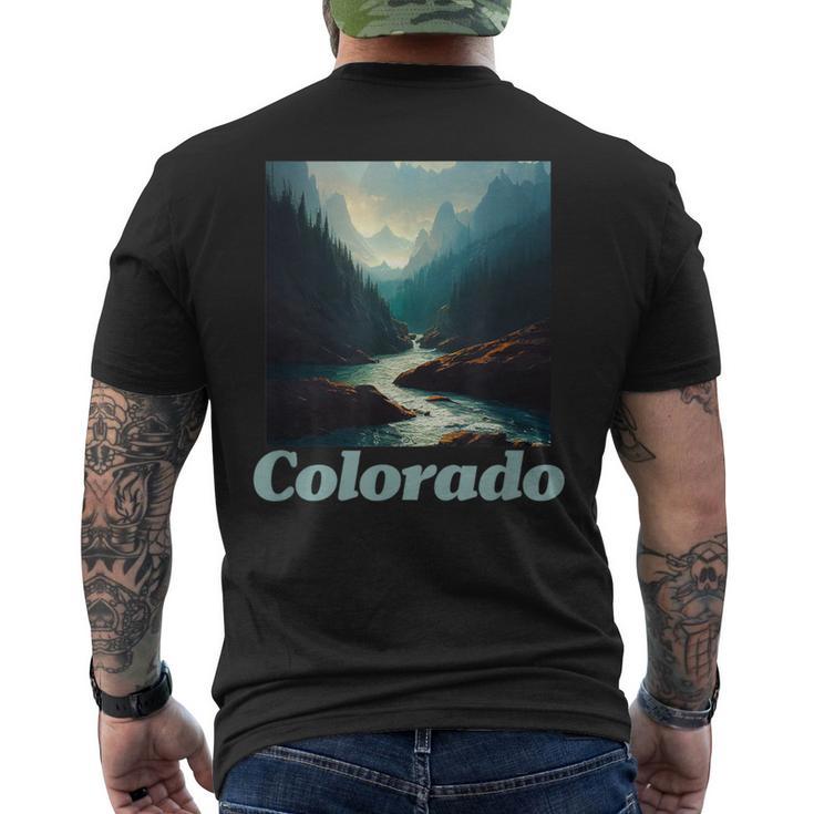 Colorado Mountain And Nature Graphic Men's T-shirt Back Print