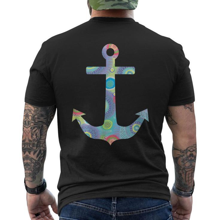 Colorful Anchor Cute Summer Sea And Beach Lover Nautical  Mens Back Print T-shirt