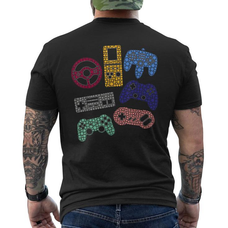 Colourful Polka Dot Video Game Controller Dot Day Gamer Men's T-shirt Back Print