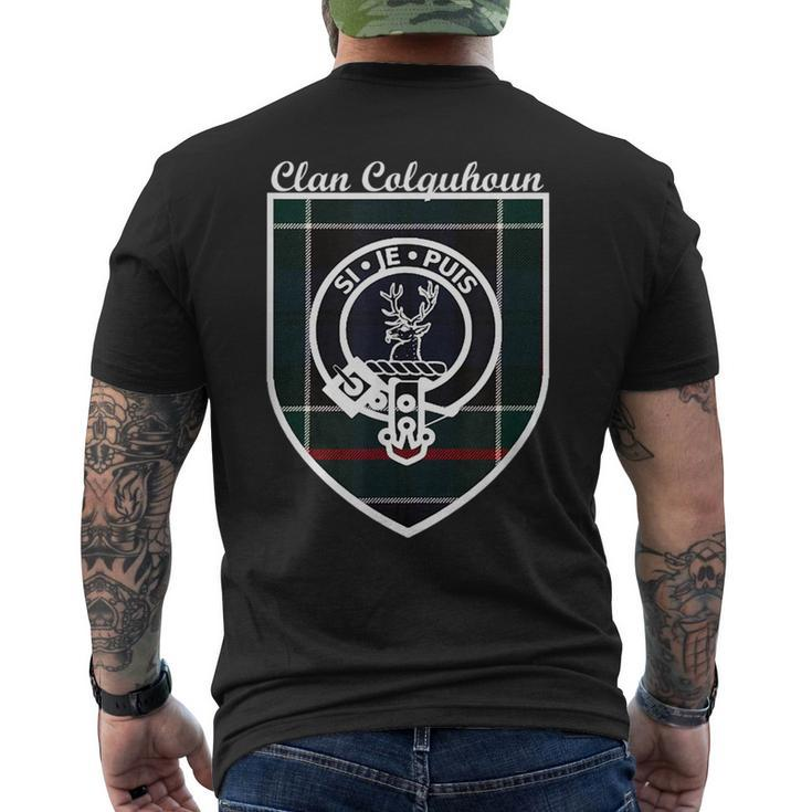 Colquhoun Surname Last Name Scottish Clan Tartan Badge Crest Funny Last Name Designs Funny Gifts Mens Back Print T-shirt