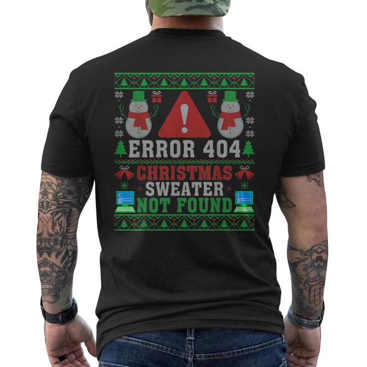 Computer Error 404 Ugly Christmas Sweater Not's Found Xmas Men's T-shirt Back Print