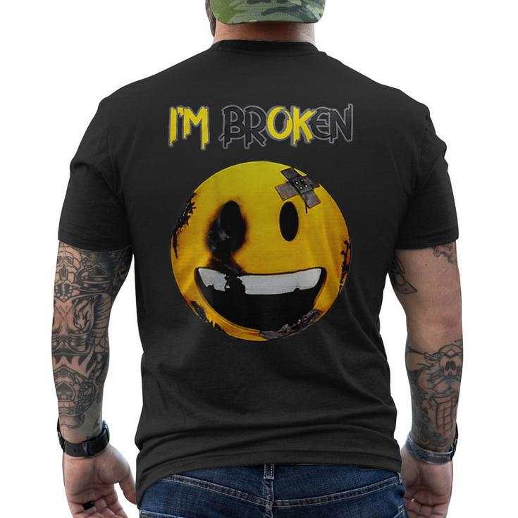 Confused Smile Im Broken Invisible Illness Im Ok Broken  Mens Back Print T-shirt
