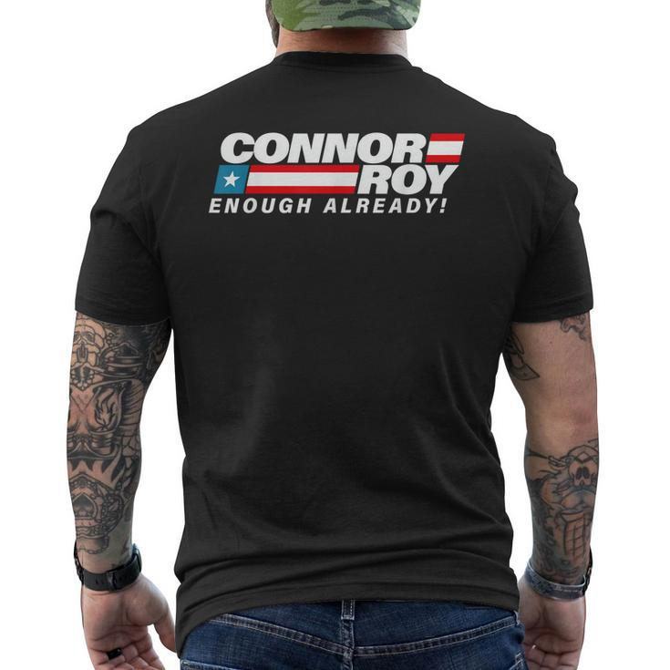 Connor-Roy-Enough-Already-Flag  Mens Back Print T-shirt