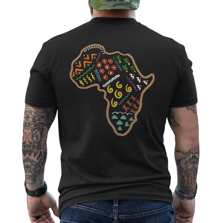 Continent Of Africa Colorful Doodle Design Mens Back Print T-shirt