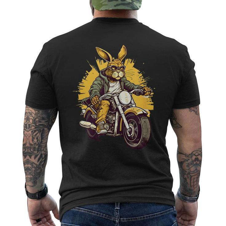 Cool Rabbit Motorcycle Rider Wild Hare Biker Biker Funny Gifts Mens Back Print T-shirt