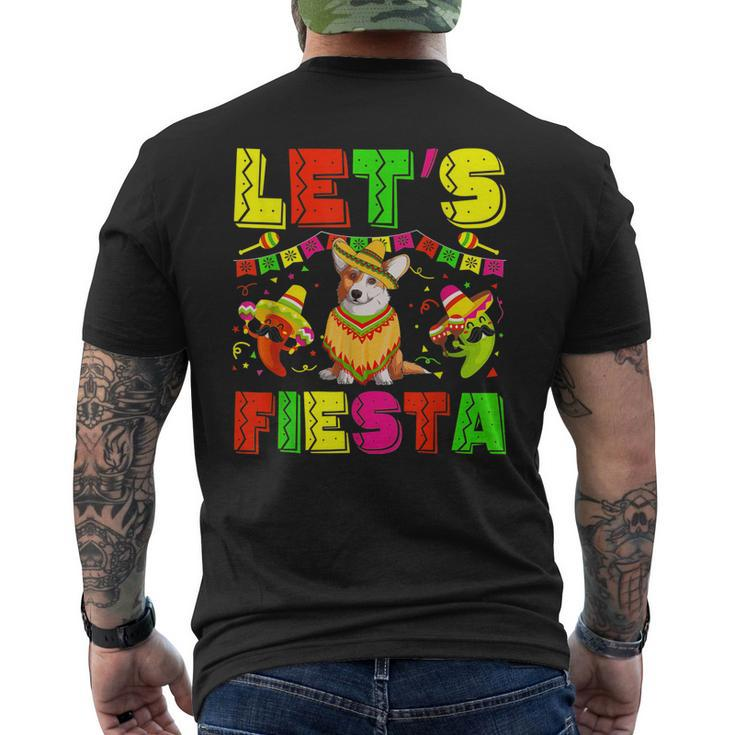 Corgi Dog Cinco De Mayo Costume Lets Fiesta Squad Men's Back Print T-shirt