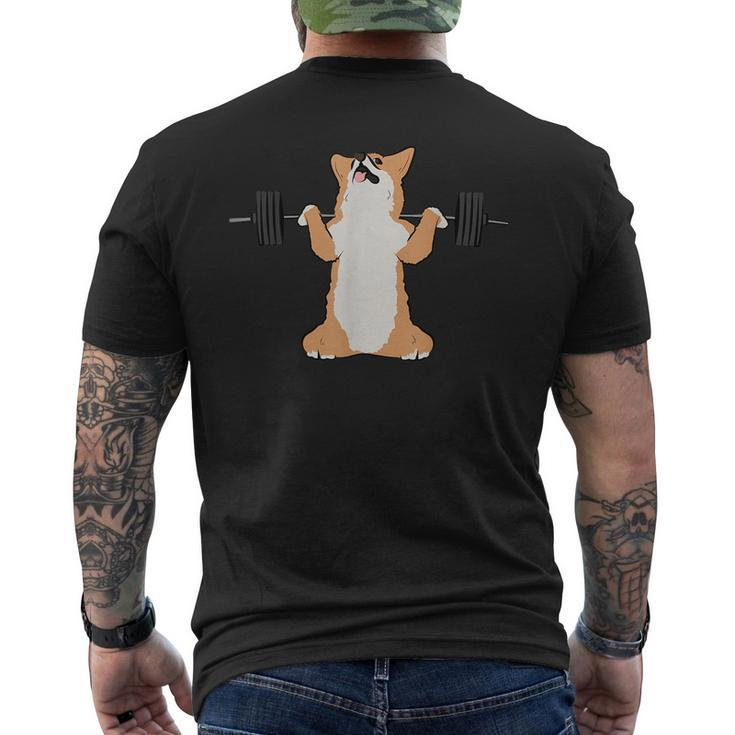 Corgi Dog Squat Funny Fitness Gym Workout Swole Dank Meme  Mens Back Print T-shirt