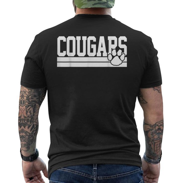 Cougars School Spirit  Mens Back Print T-shirt