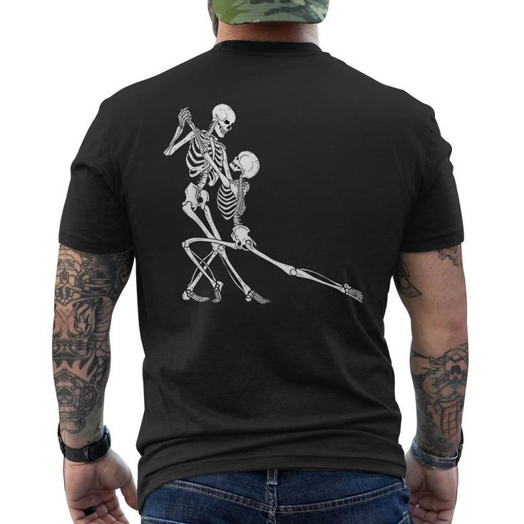 Couple Dancing Skeletons Vintage Day Of Thedead Halloween Dancing Funny Gifts Mens Back Print T-shirt