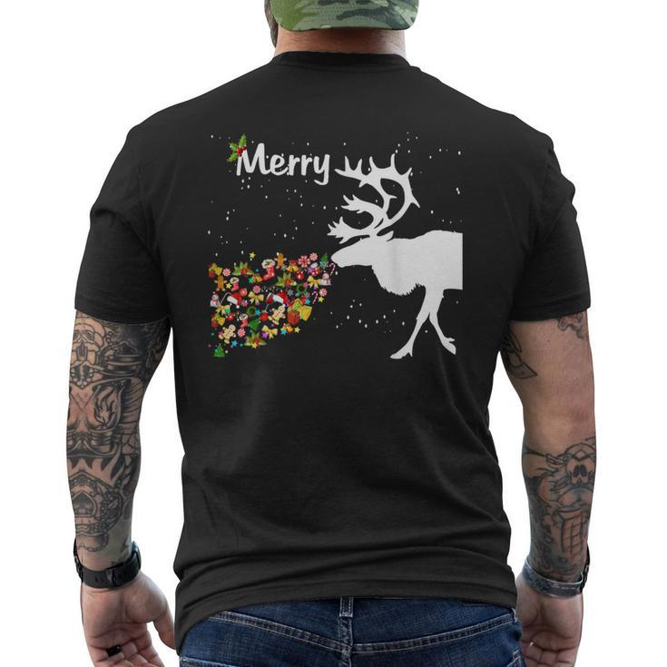 Couples Sick Reindeer Diy Ugly Christmas Sweater Men's T-shirt Back Print