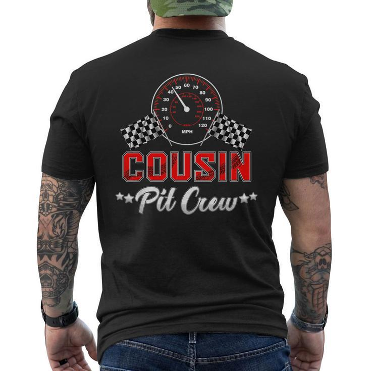 Cousin Racing Car Birthday Party Family Matching Pit Crew Men's Back Print T-shirt