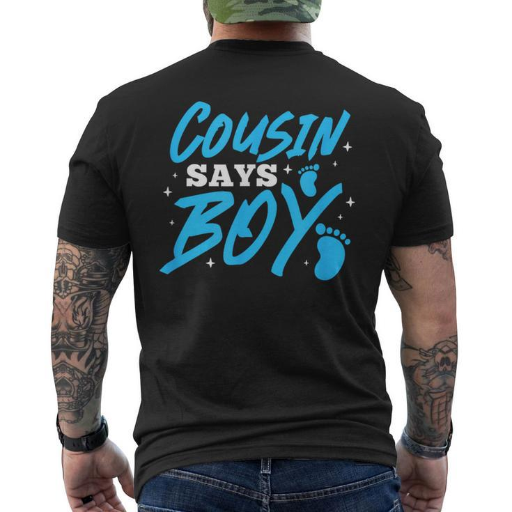 Cousin Says Boy Gender Reveal Team Boy Pregnancy Cousins Men's T-shirt Back Print
