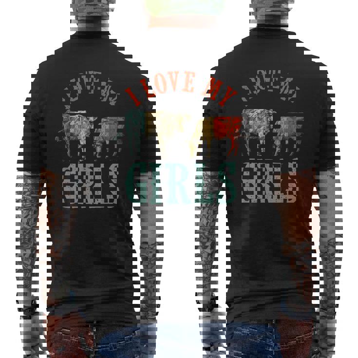 Cow & Heifer I Love My Girls Cow Farmer Animal Cattle Men's Back Print T-shirt