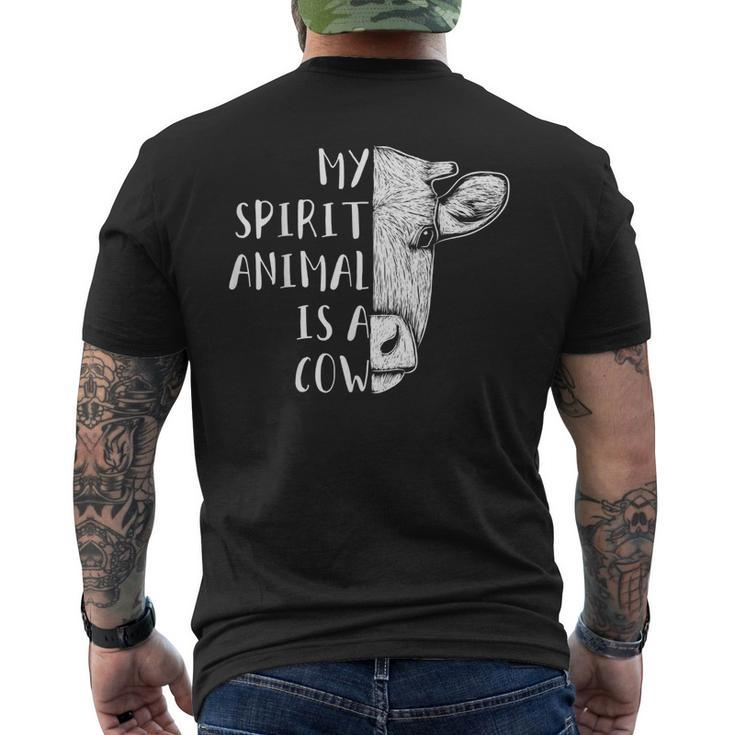 Cows Clothes Cattle Farmer My Spirit Animal Is A Cow Men's Back Print T-shirt