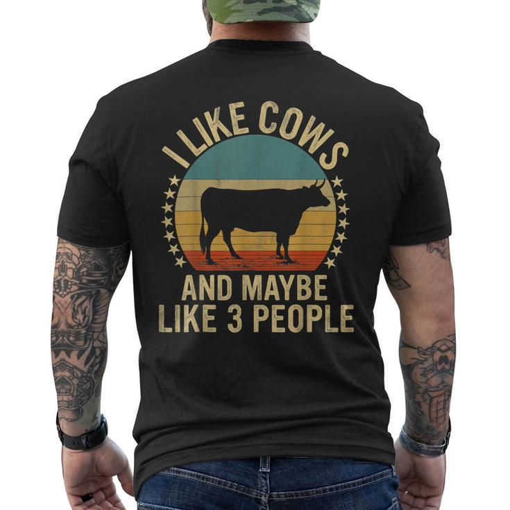 I Like Cows And Maybe Like 3 People Farm Farmers Men's Back Print T-shirt