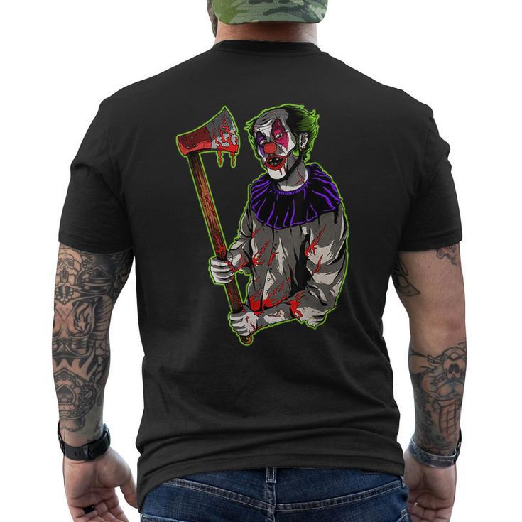 Crazy Evil Killer Clown Horror Scary Holloween Costume  Mens Back Print T-shirt