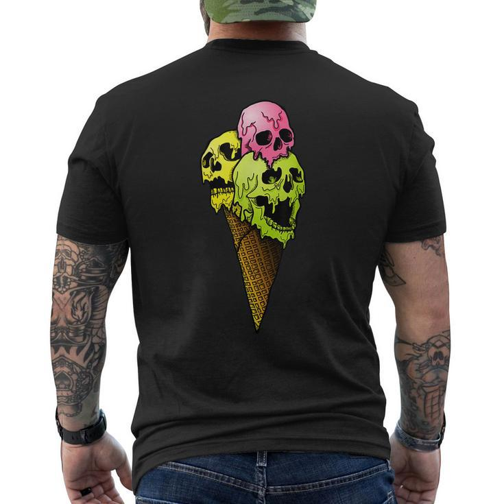 Creepy Skulls Icecream Horror Colorful Halloween Halloween Men's T-shirt Back Print