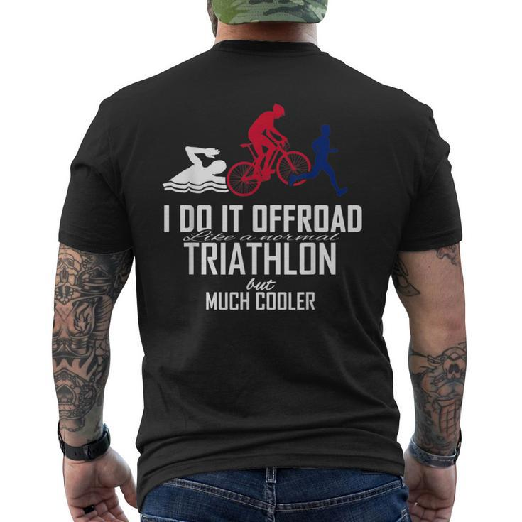 Cross-Triathlon Swim Bike Run Offroad Men's T-shirt Back Print