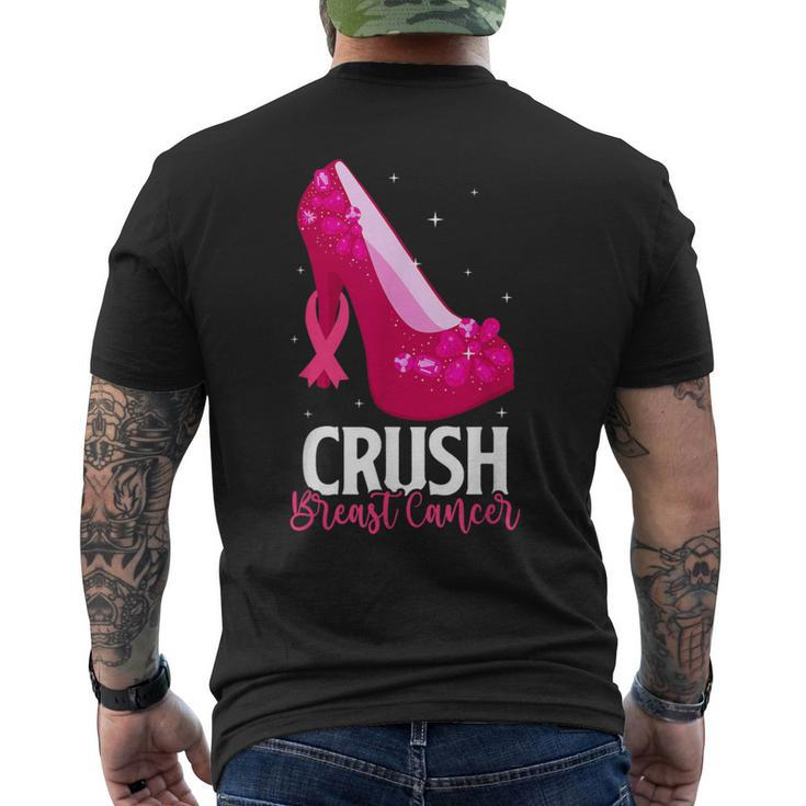 Crush Breast Cancer Breast Cancer Bling Pink Ribbon Men's T-shirt Back Print