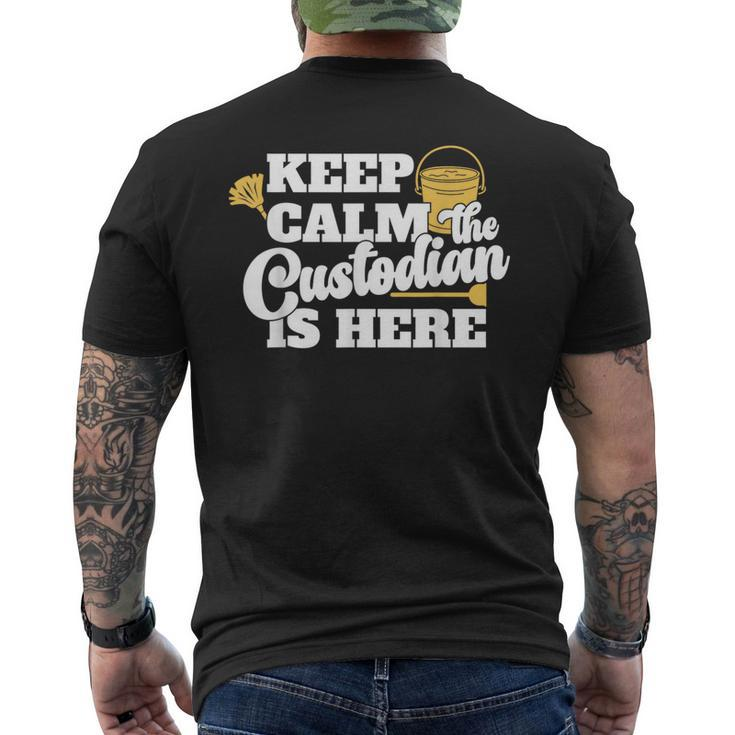 The Custodian Is Here Janitor School Custodian Men's T-shirt Back Print