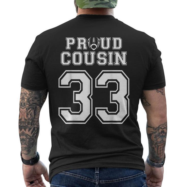 Custom Proud Football Cousin Number 33 Personalized Men's T-shirt Back Print