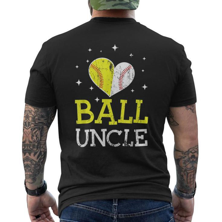 Cute Baseball And Softball Uncle  Funny Uncle Lover Gift  Mens Back Print T-shirt