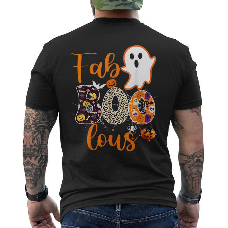 Cute Boo Ghost Halloween Fab Boo Lous Leopard Men's T-shirt Back Print