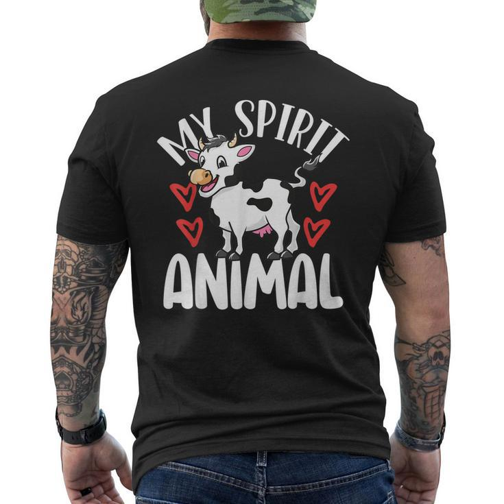 Cute Cows Are My Spirit Animal Colorful Cow Cattle Lover Men's Back Print T-shirt