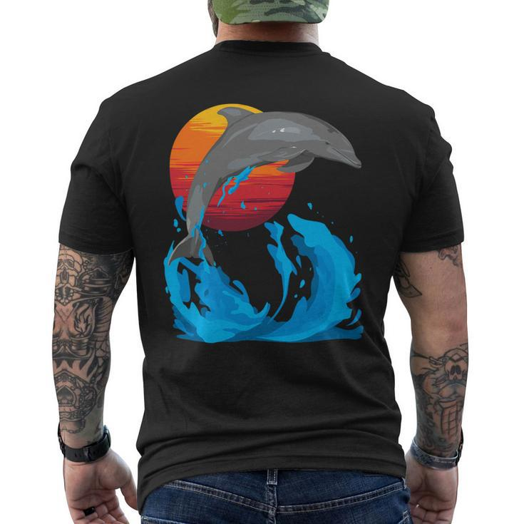 Cute Dolphin Aquatic Animals Marine Mammal Dolphin Trainers 1 Mens Back Print T-shirt