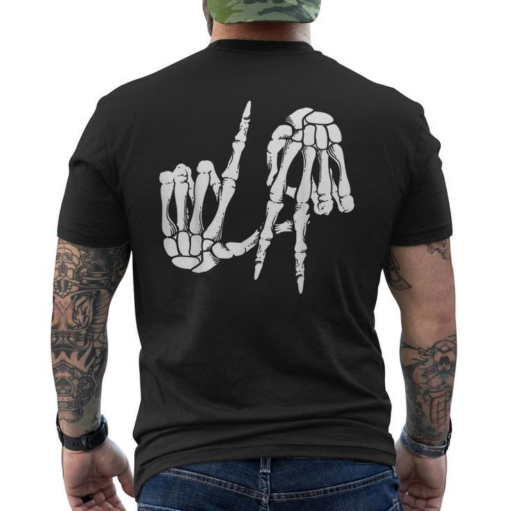 Cute Freaky Los Angeles Hand Sign Skeleton  La Gift Mens Back Print T-shirt