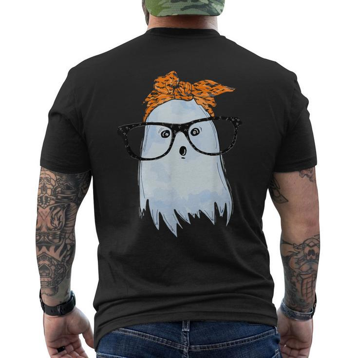 Cute Ghost With Glasses And Bandana Men's T-shirt Back Print