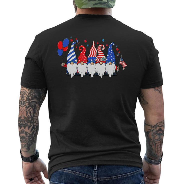 Cute Gnomes American Usa Flag Patriotic Happy 4Th Of July 1 Mens Back Print T-shirt