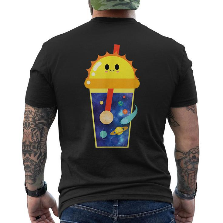 Cute Kawaii Bubble Milk Tea Boba Solar System Science Gift  Mens Back Print T-shirt