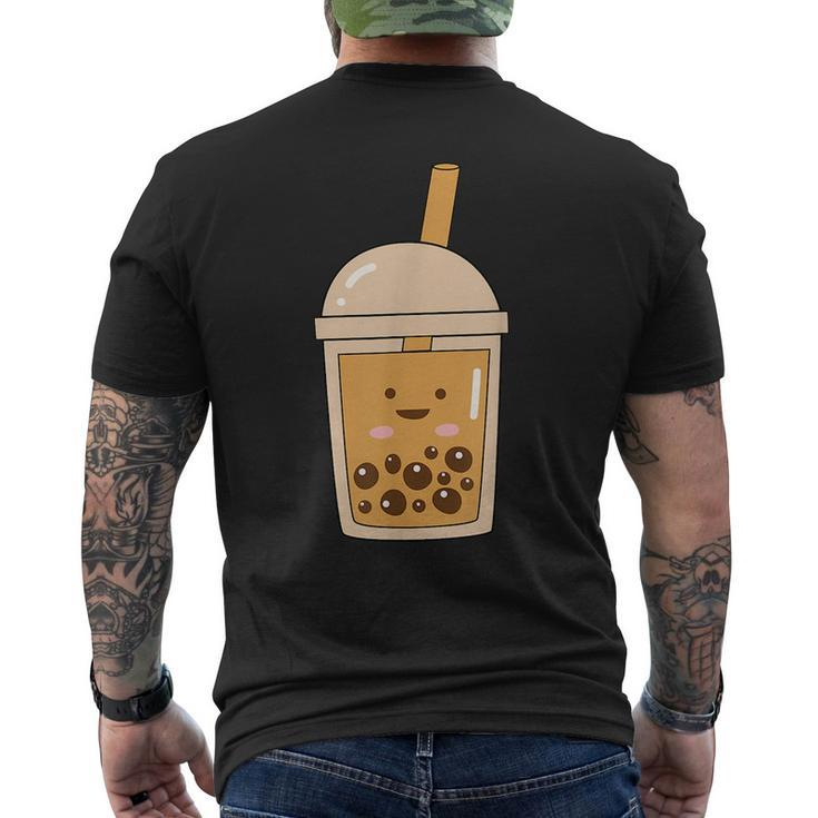 Cute Kawaii Bubble Tea Boba Milk Tea Japanese Foodie  Mens Back Print T-shirt