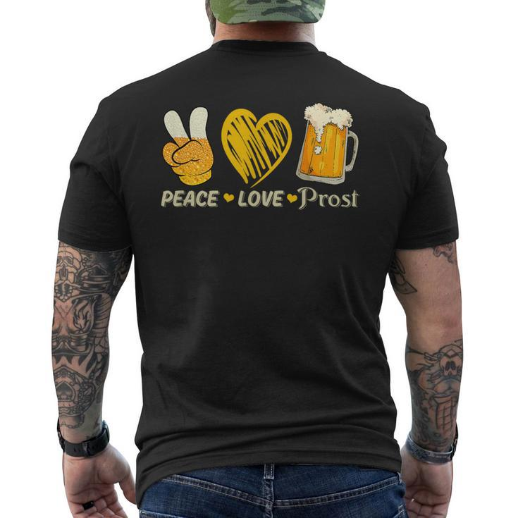 Cute Oktoberfest Costume Peace Love Prost Prost Oktoberfest Men's T-shirt Back Print