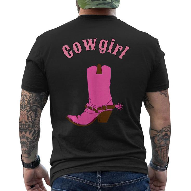 Cute Pink Cowgirl Boot Gift  Mens Back Print T-shirt
