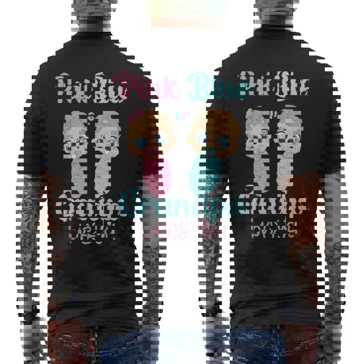 Cute Pink Or Blue Grandpa Loves You - Gender Reveal Party Mens Back Print T-shirt