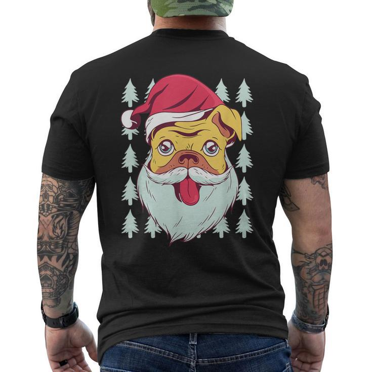 Cute Pug Santa Dog Ugly Christmas Sweater Meme Men's T-shirt Back Print