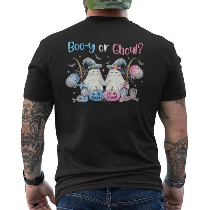 Cute Spooky Witch Ghost Boo-Y Or Ghoul Gender Reveal Men's T-shirt Back Print