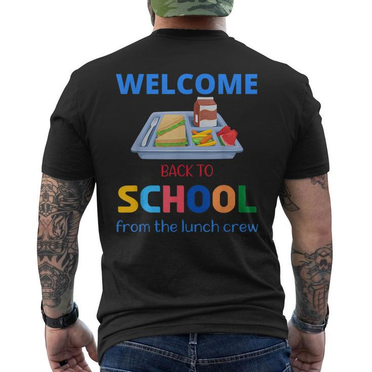 Cute Welcome Back To School From The Lunch Crew Lunch Lady  Mens Back Print T-shirt