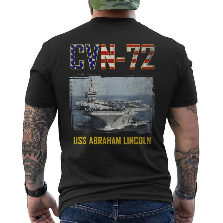Cvn72 Uss Abraham Lincoln Aircraft Carrier Veteran Men's Back Print T-shirt