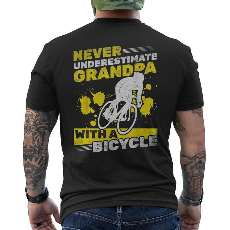 Cycling Grandpa Never Underestimate Grandpa With A Bicycle Gift For Mens Mens Back Print T-shirt