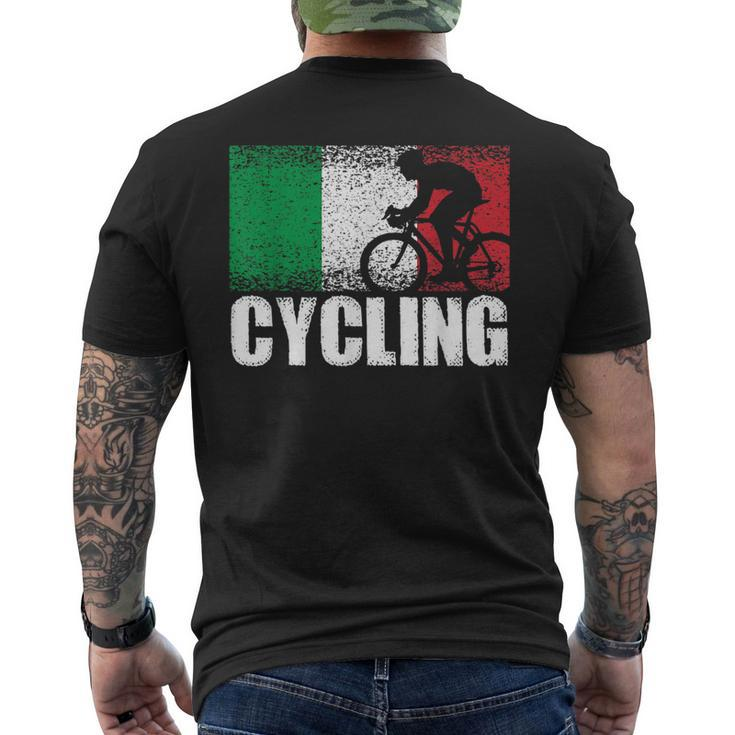 Cycling Sport Italy Flag Italian Bicycle Racing Cyclist  Mens Back Print T-shirt