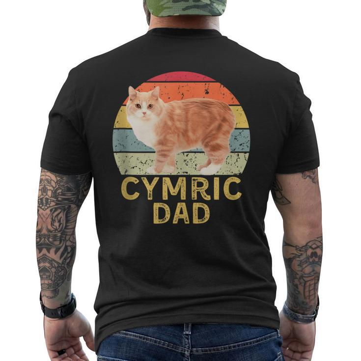 Cymric Cat Dad Retro Vintage Cats Lovers & Owners Men's T-shirt Back Print