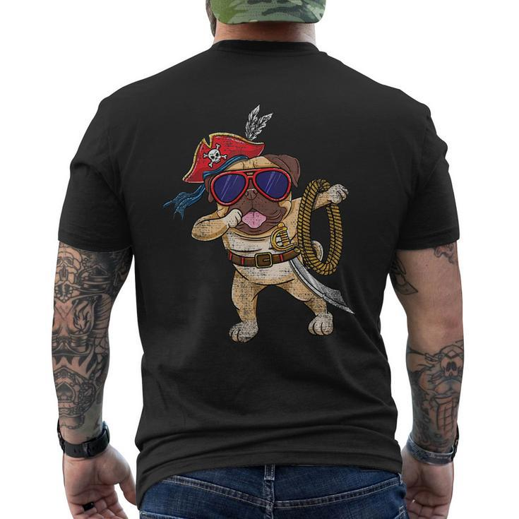 Dabbing Pirate Halloween Pug Vintage Gifts For Pug Lovers Funny Gifts Mens Back Print T-shirt
