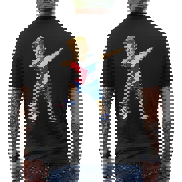 Dabbing Soccer Boy Cuba Jersey Cuban Mens Back Print T-shirt